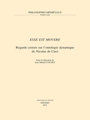 cover image of 'Esse est movere'